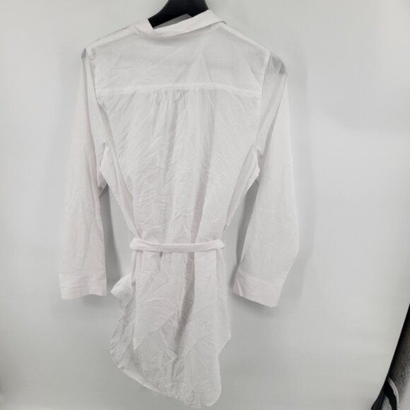 J Crew Cover-up shirtdress Size Medium White Tie Waist - Picture 8 of 9